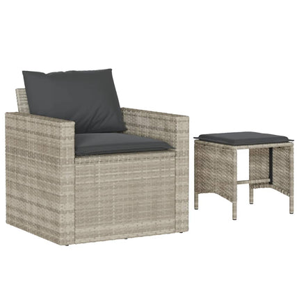 sofasæt til haven 4 dele med hynder polyrattan lysegrå