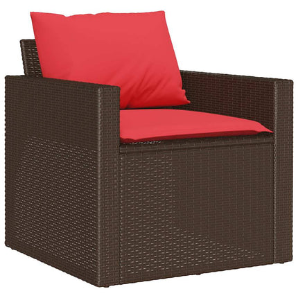 sofasæt til haven 4 dele med hynder polyrattan brun