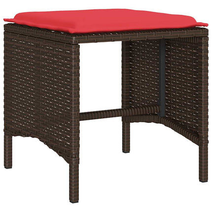 sofasæt til haven 4 dele med hynder polyrattan brun