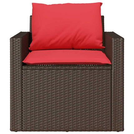 sofasæt til haven 4 dele med hynder polyrattan brun