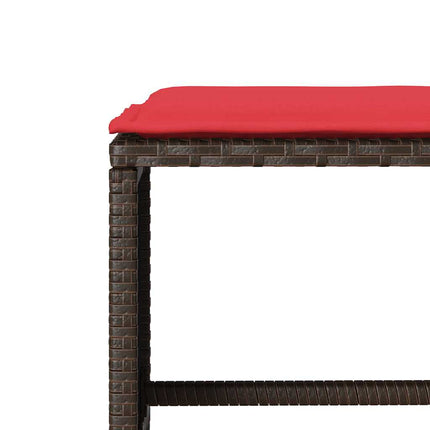 sofasæt til haven 4 dele med hynder polyrattan brun