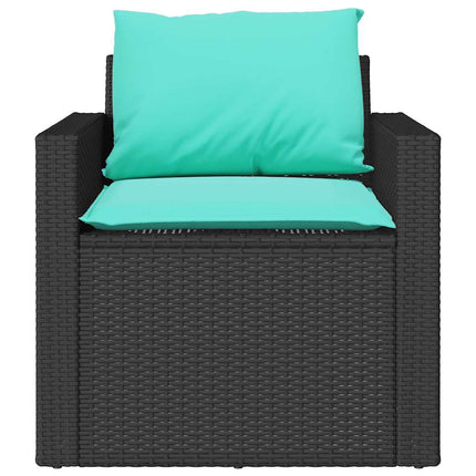sofasæt til haven 4 dele med hynder polyrattan sort