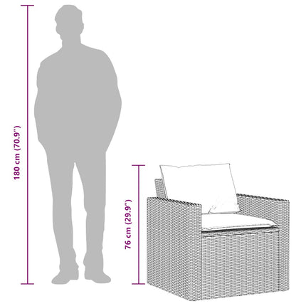 sofasæt til haven 4 dele med hynder polyrattan sort
