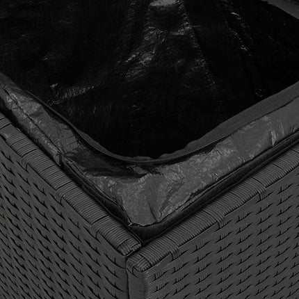 Pude kasse med opbevaring Sort 50 x 50 x 50 cm polyrattan