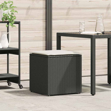 Pude kasse med opbevaring Sort 50 x 50 x 50 cm polyrattan