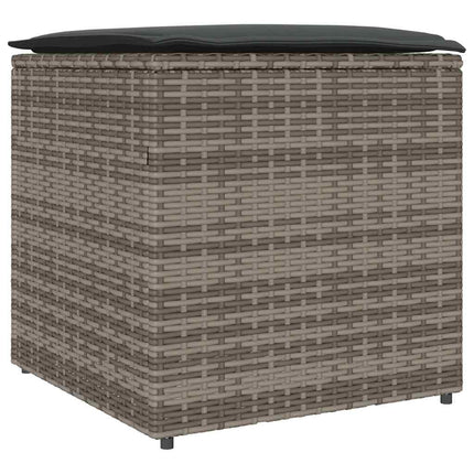 Pude kasse med opbevaring Grå 50 x 50 x 50 cm polyrattan