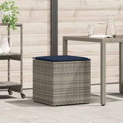 Pude kasse med opbevaring Grå 50 x 50 x 50 cm polyrattan