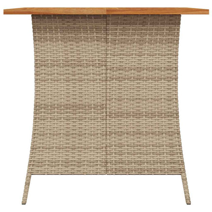 spisebordssæt til haven 5 dele med hynder polyrattan beige