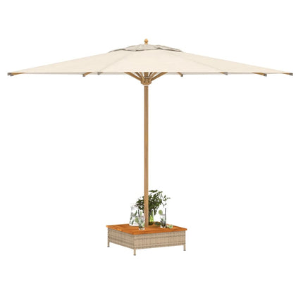 skjuler til parasolfod 70x70x25 cm polyrattan + akacietræ beige
