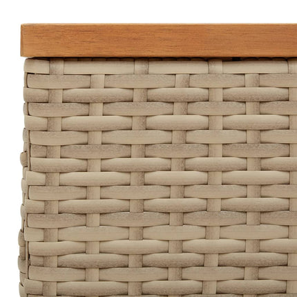 skjuler til parasolfod 70x70x25 cm polyrattan + akacietræ beige