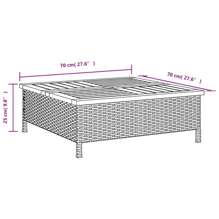skjuler til parasolfod 70x70x25 cm polyrattan + akacietræ beige
