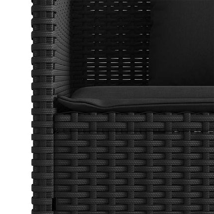 havebænk med hynder polyrattan sort