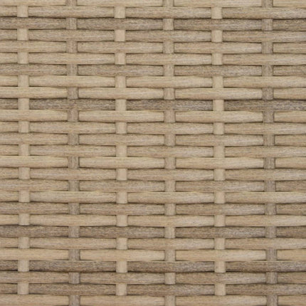 2-personers havesofa med baldakin og skamler polyrattan beige