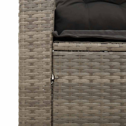 havesofasæt 3 dele med hynder polyrattan grå