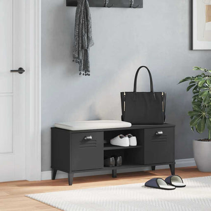 skobænk VIKEN 106x35x45 cm konstrueret træ sort