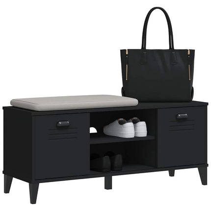 skobænk VIKEN 106x35x45 cm konstrueret træ sort