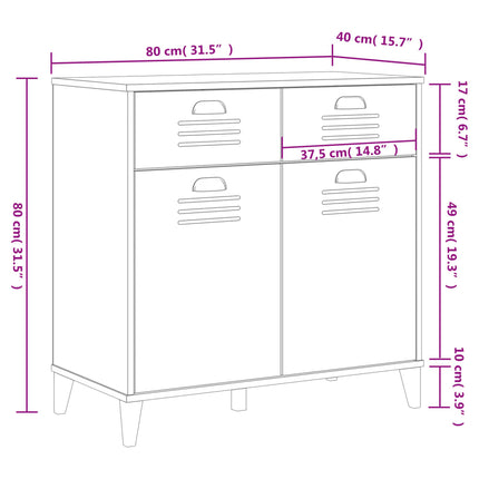 skænk VIKEN 80x40x80 cm konstrueret træ sort