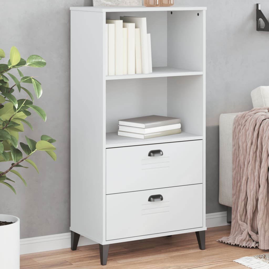 Bogskab VIKEN 60×35×123 cm i konstrueret træ - hvid