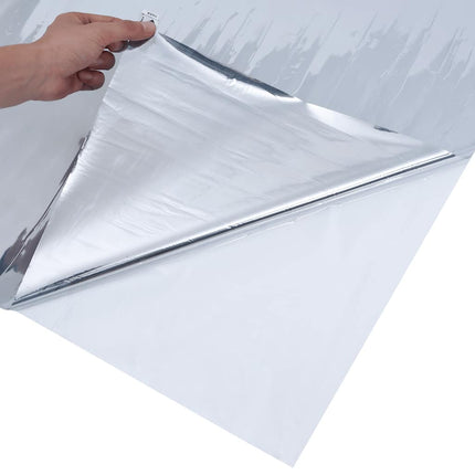 solfilm 45x2000 cm reflekterende effekt PVC sølvfarvet
