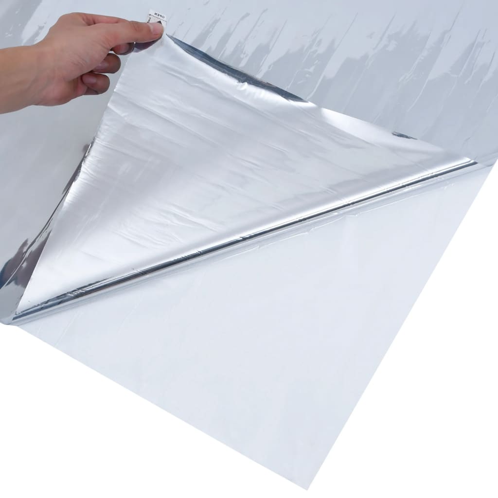 solfilm 90x1000 cm reflekterende effekt PVC sølvfarvet