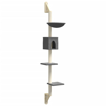 væghængt kradsetræ med kradsestolpe 187 cm mørkegrå