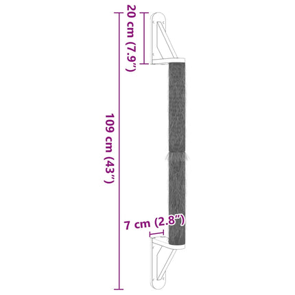 væghængt kradsetræ 109 cm sisal