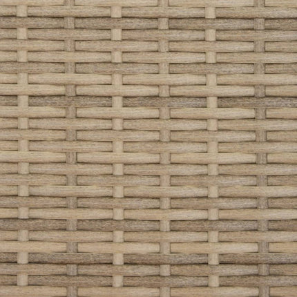 2-personers havesofa med parasol og skamler polyrattan beige