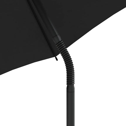 2-personers havesofa med parasol og skamler polyrattan lysegrå