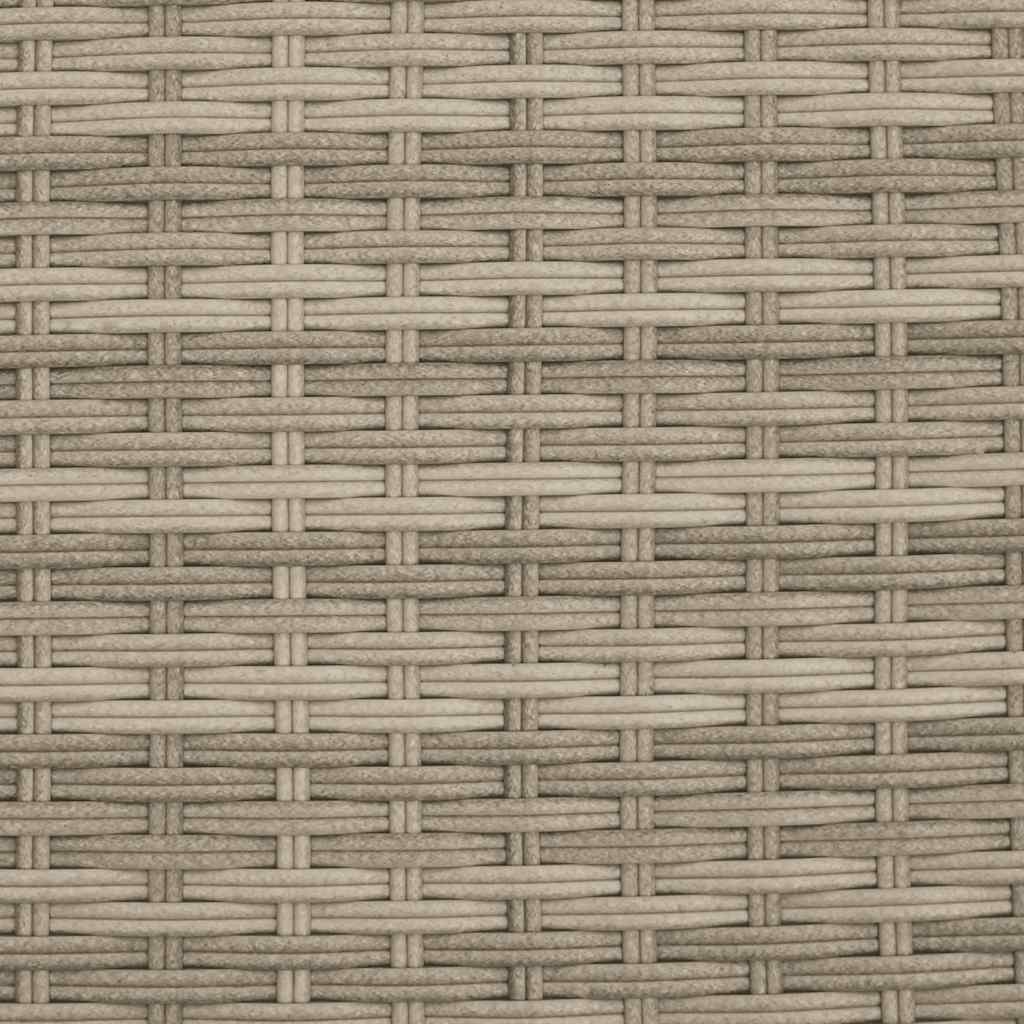 2-personers havesofa med parasol og skamler polyrattan lysegrå