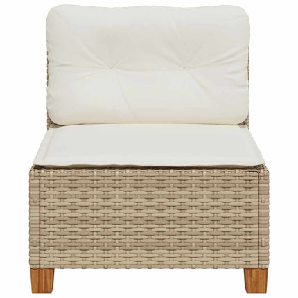 sofamodul til haven med hynder polyrattan beige