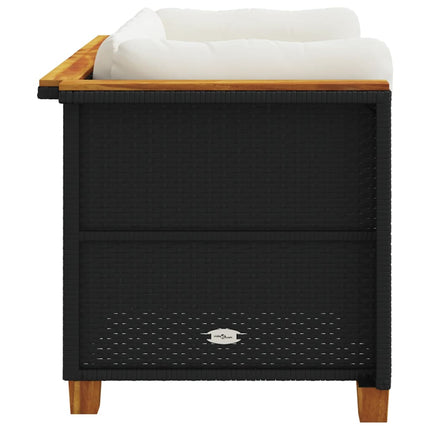 hjørnemoduler til havesofa 2 stk. med hynder polyrattan sort