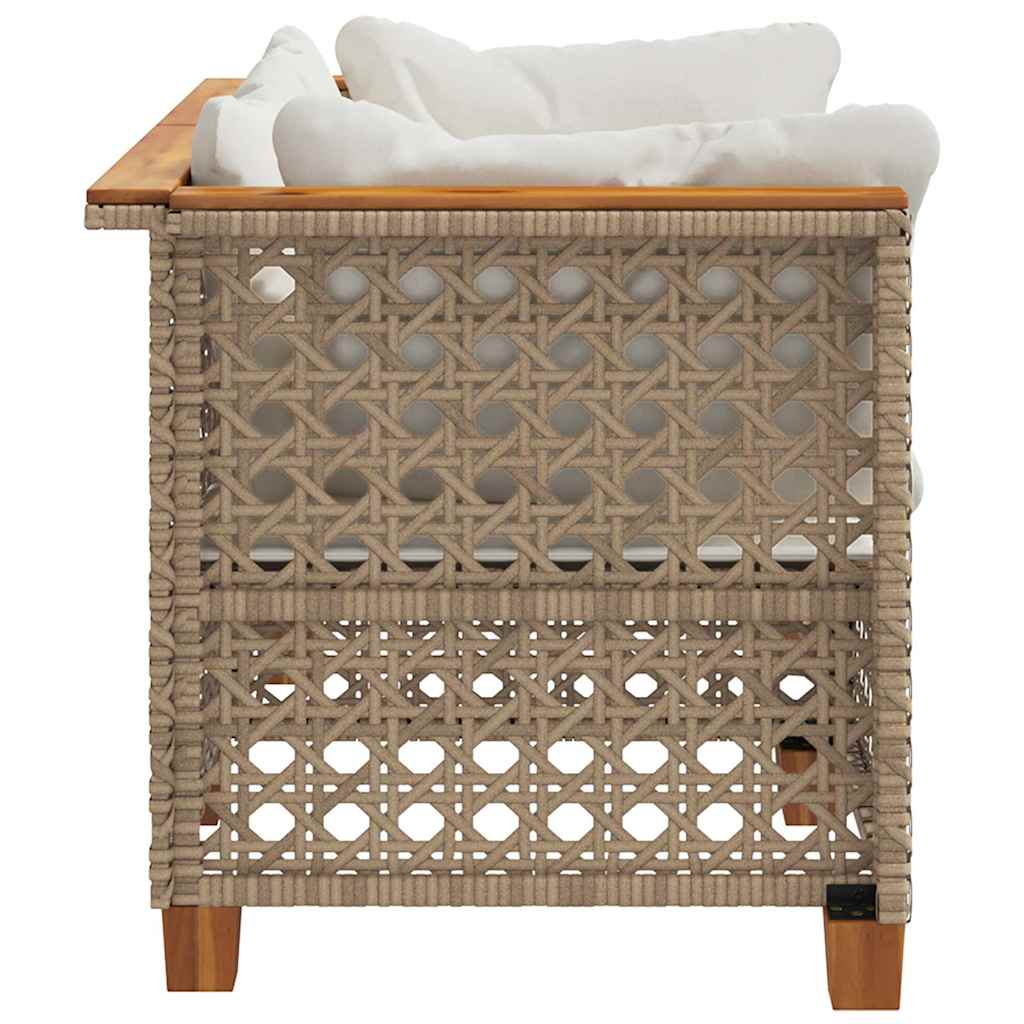 hjørnemoduler til havesofa 2 stk. med hynder polyrattan beige