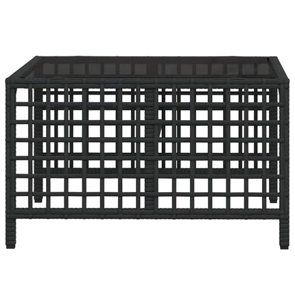 hjørnesofasæt til haven 3 dele med hynder polyrattan sort