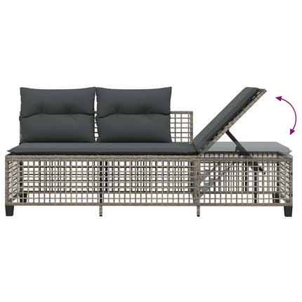 hjørnesofasæt til haven 3 dele med hynder polyrattan grå