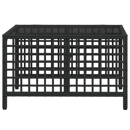 3-delt hjørnehavesofasæt med hynder sort polyrattan