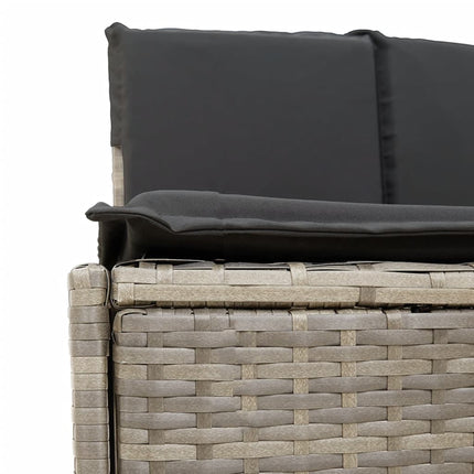 spabænke med hynder 2 stk. polyrattan grå