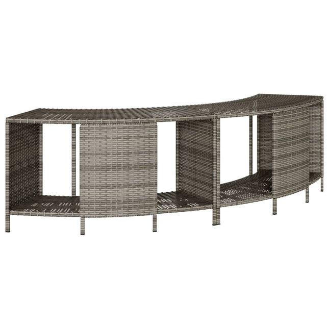 opbevaringshylder til spabad 2 stk. polyrattan grå