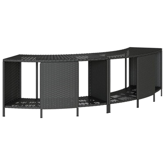 opbevaringshylder til spabad 2 stk. polyrattan sort