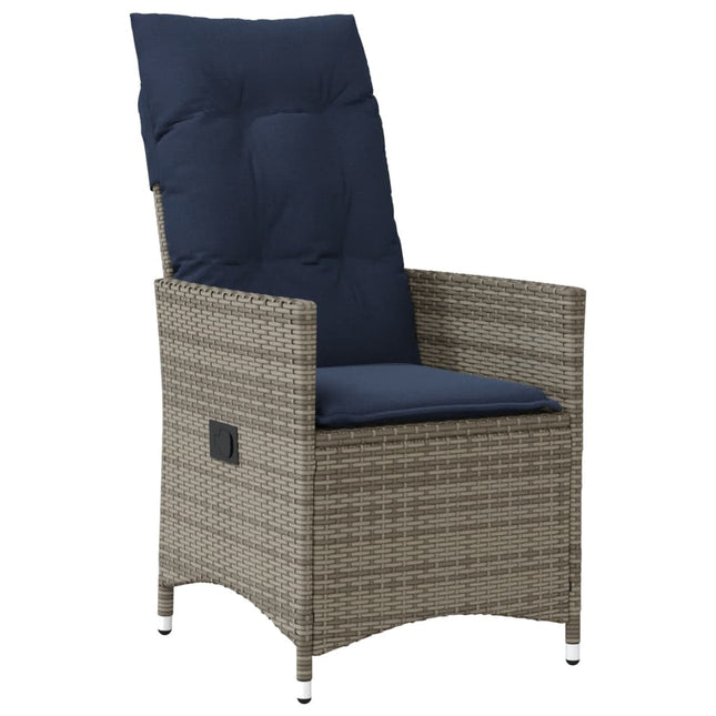 havestol med hynder grå polyrattan