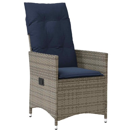 havestol med hynder grå polyrattan