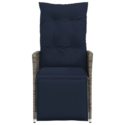 havestol med hynder grå polyrattan
