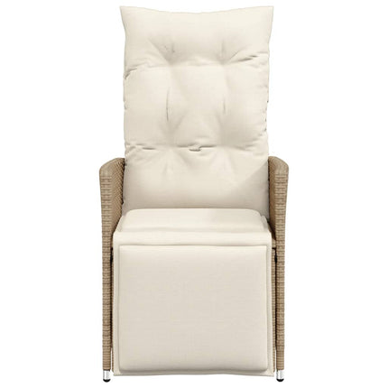 havestole 2 stk. med lænefunktion og hynder polyrattan beige