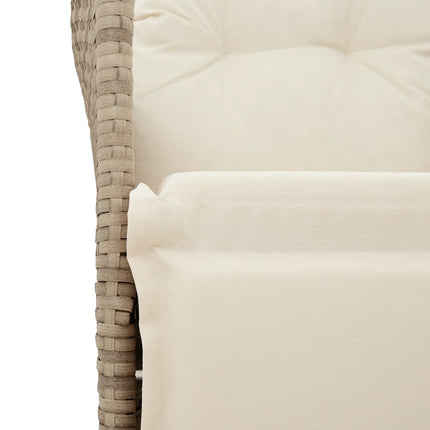 bistrosæt til haven 3 dele med hynder polyrattan beige