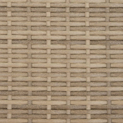 3-personers havesofa med baldakin og skamler polyrattan beige