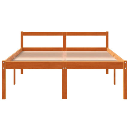 seniorseng 135x190 cm massivt fyrretræ gyldenbrun