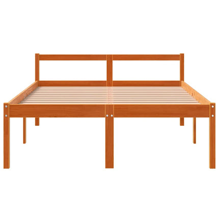 seniorseng 140x190 cm massivt fyrretræ gyldenbrun