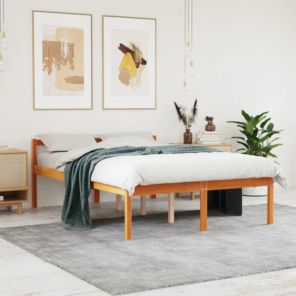 seniorseng 140x190 cm massivt fyrretræ gyldenbrun