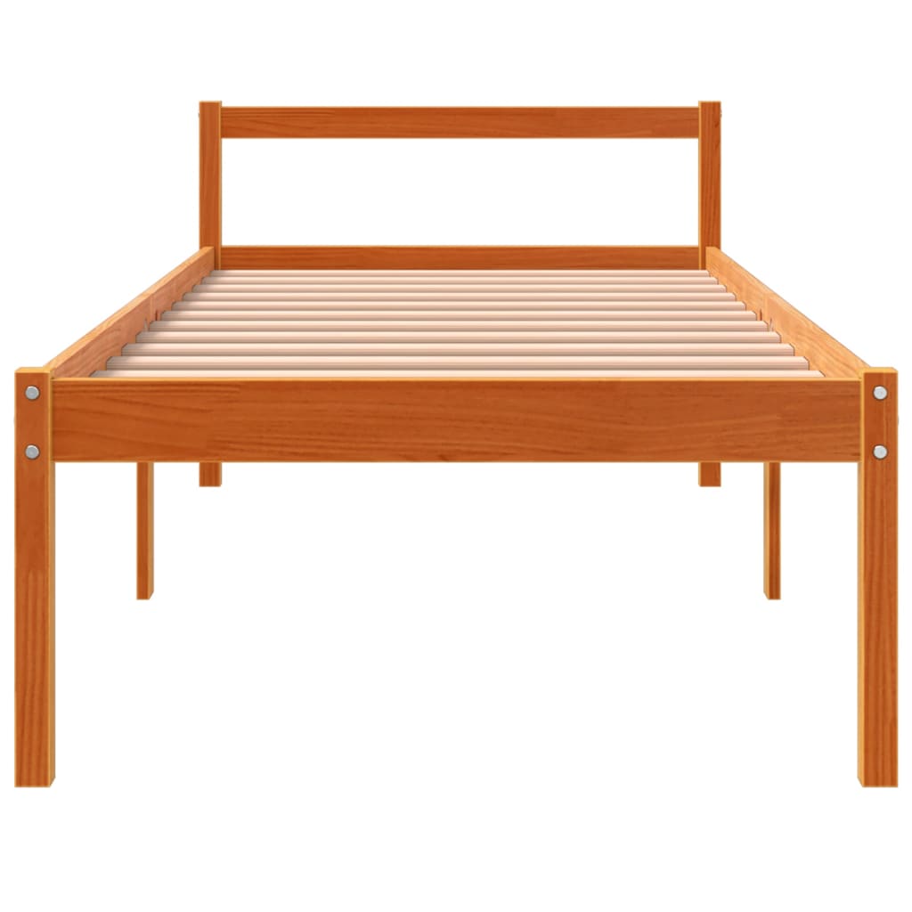 seniorseng 90x200 cm massivt fyrretræ gyldenbrun