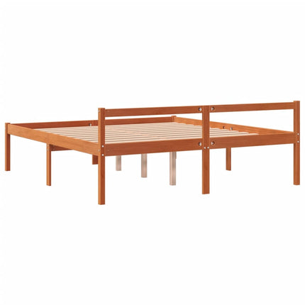 seniorseng 150x200 cm massivt fyrretræ gyldenbrun