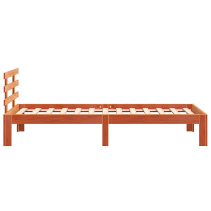 sengeramme uden madras 75x190 cm massivt fyrretræ gyldenbrun